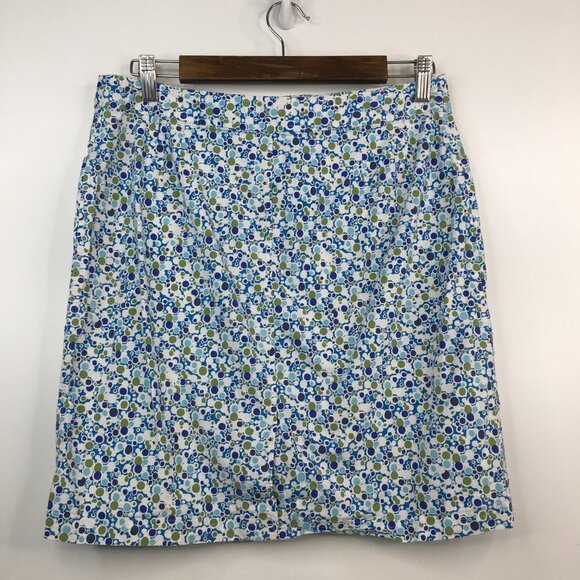 August Silk  Front Pockets Dots Print Cotton Skirt Size 10 - Picture 5 of 10